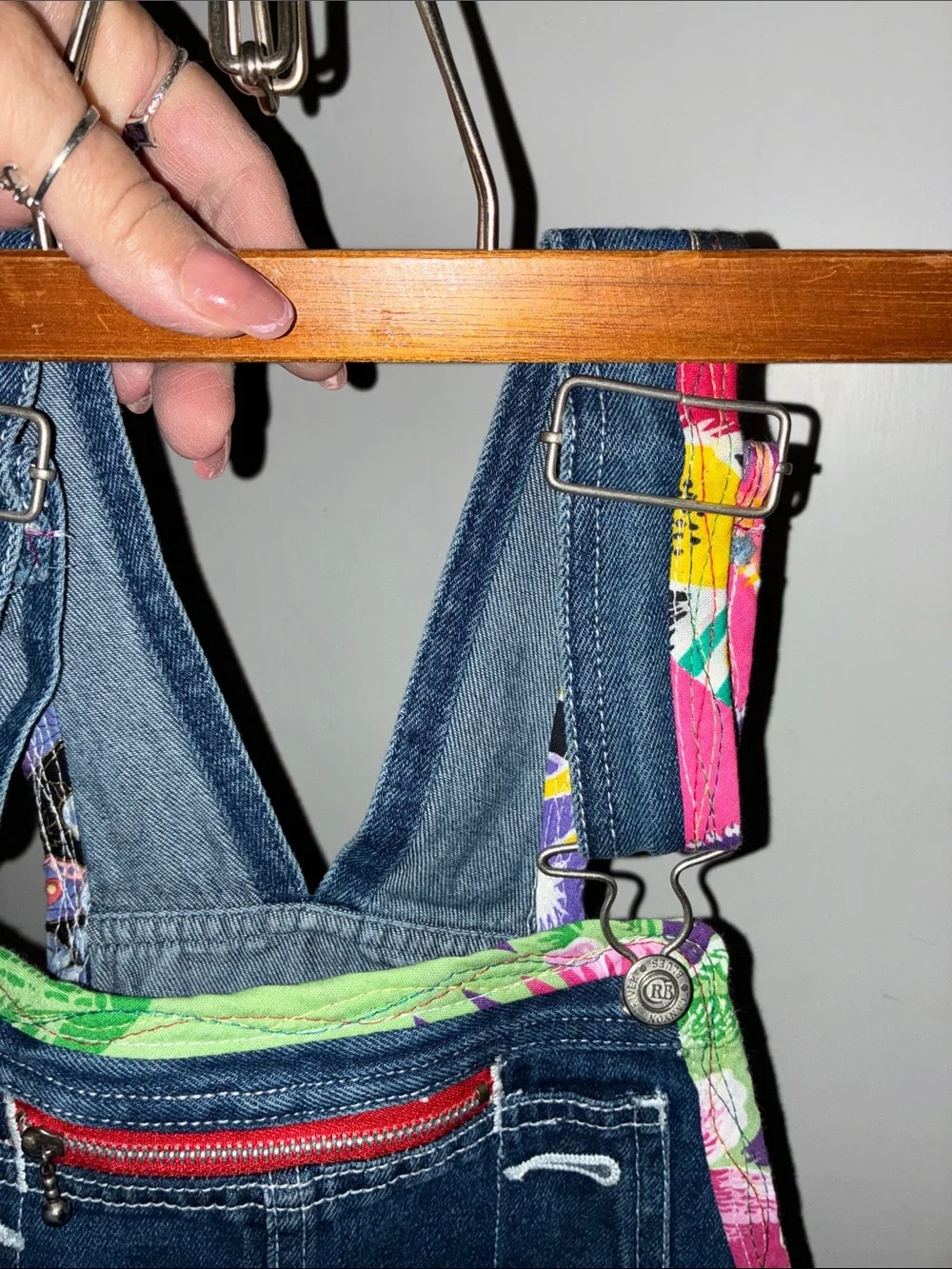Canyon River Blues Dark Blue Denim Overalls with Multicolor Trim